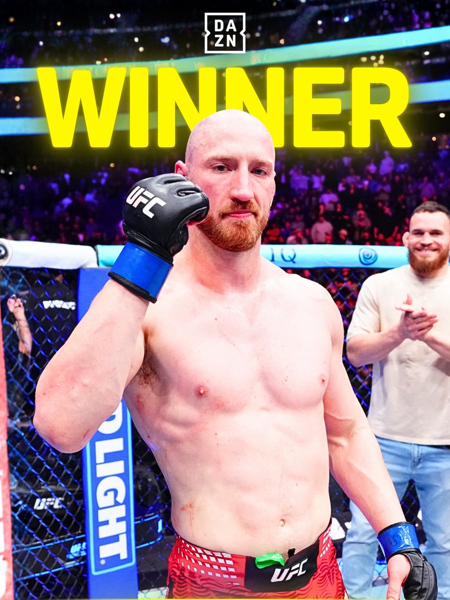 DAZN's tweet image. Joe Pyfer (16-3) DEFEATS Israel Adesanya (24-6) by TKO at the 4:18 mark of the second round 🤯👊

#UFC | @DAZNCombat | #Adesanya | #Pyfer
