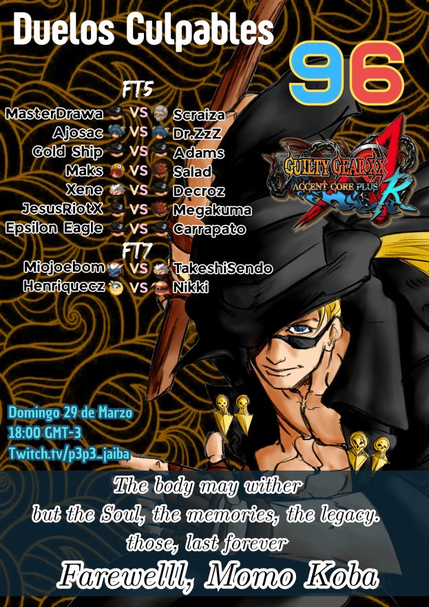 p3P3_campeon's tweet image. Hoy desde las 18:00 GMT-3 son los Duelos Culpables 96.
Esta vez estan dedicados a un querido jugador de AC+R Brasilero que lamentablemente ya no esta entre nosotros, pero seguira vivo en las memorias de todos los buenos recuerdos que a muchos les dio.
Descansa en paz Momo Koba