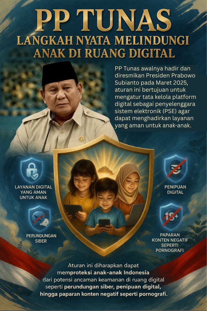hadirnya pp tunas yang diresmikan presiden prabowo subianto bertujuan menciptakan tata kelola platform digital yang sehat. upaya ini sangat krusial untuk Lindungi Anak dari ancaman online yang semakin beragam