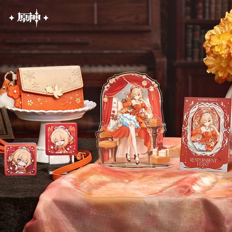 Genshin__Update's tweet photo. Resplendent Feast Series Merchandise Yoimya
With products such as standee, badge, stamp, crossbody card holder, etc
Available for pre-order on April 1
Tmall link: https://t.co/6E7GvgeZZe 
#GenshinImpact  #原神  #원신 https://t.co/TeVYUm4zLj