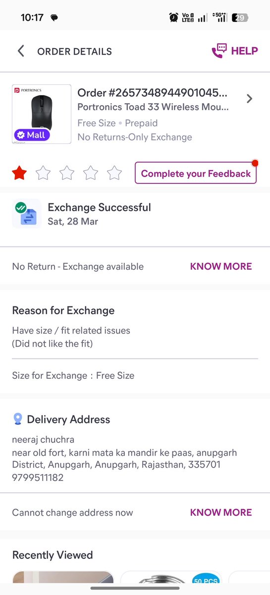 NeerajArora1997's tweet photo. @Meesho_Official hello I order a product but there is issue in product then I go with exchange now again defect in product. But now there is no option available for return https://t.co/dEwjWi841K