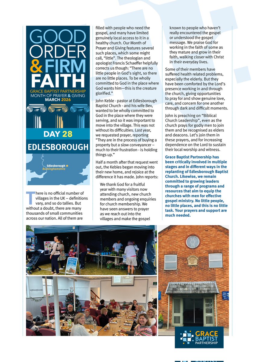 robertbarryking's tweet photo. Please join me today in praying for the work in Edlesborough and in giving to the work of Grace Baptist Partnership. Please read, like, and share these daily articles. https://t.co/QLU8b82V15