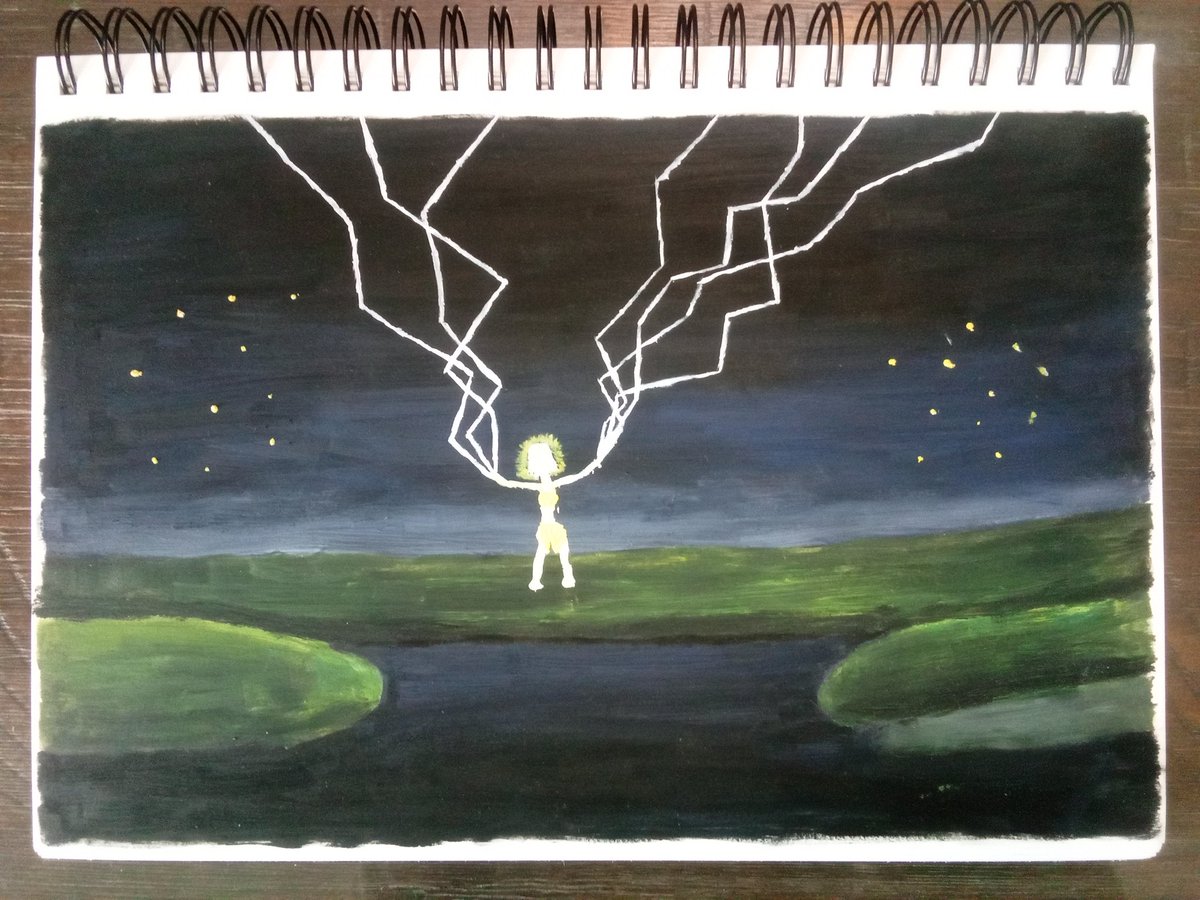 Max_Yasinsky's tweet photo. New Painting! A Woman who found Peace in the Storm ⚡ https://t.co/H4DLGRiGxy