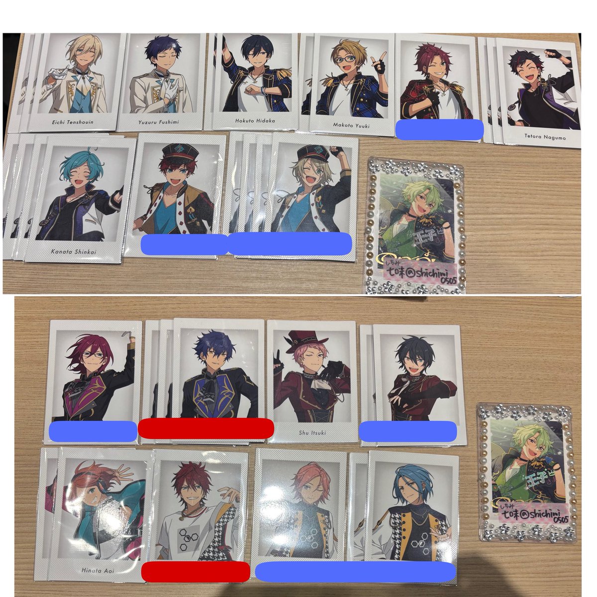 shichimi0505's tweet photo. 【交換】あんスタ 10周年 展示会 特典 ぱしゃっつ

譲→画像のもの
求→日和 晃牙 つむぎ ≫レオ 宙

☀️本日池袋手渡し希望(14:00～17:30)
☀️赤線は日和 レオ、青線は日和 晃牙 レオとの交換
お気軽にお声掛けください🙇‍♀️ https://t.co/TPoC6UjFdo