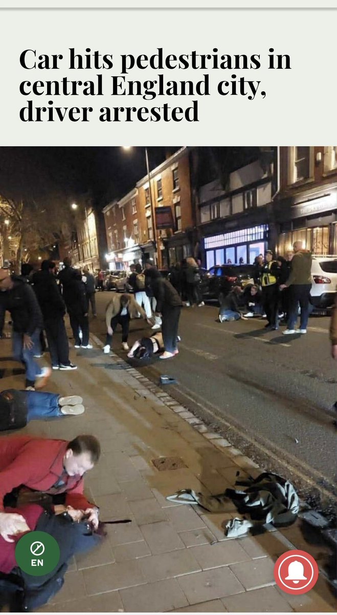 mariakalantze's tweet image. 🚨Shock in Derby‼️

A 30-year-old man drove his car into pedestrians.
The driver, aged 30, has been arrested, but there is still no information about who he is or why he did it.

Many people were injured, unfortunately some of them seriously.
#Derby
