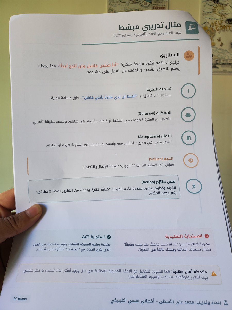 عن وهم السيطرة وحقيقة المشاهدة: كيف نتجاوز سجن الأفكار؟
ــــــــــــــــــــــــــ 
​لطالما رأيت في عيادتي أن المعاناة الكبرى لا تأتي من الأفكار ذاتها، بل من "التصاقنا" بها. نحن نصدق كل ما يهمس به عقلنا.. ونعتبره حقيقة مطلقة تماماً كما لو كنا نحدق في شاشة سينما وننسى أنها مجرد