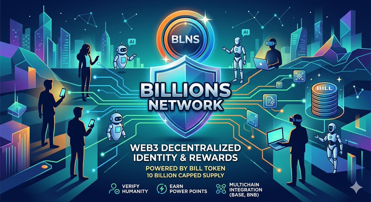 saqi900's tweet photo. The future of Web3 is verified. 
@BillionsNetwork is scaling trust for humans and AI agents with privacy-first ZK-proof technology.  @BNBCHAIN and @base.  
⚡️ Earn Power Points for the future
Get verified. Get rewarded. 
#BillionsNetwork #Web3 #Crypto #Airdrop #BILL https://t.co/nvuSJ3GdnG