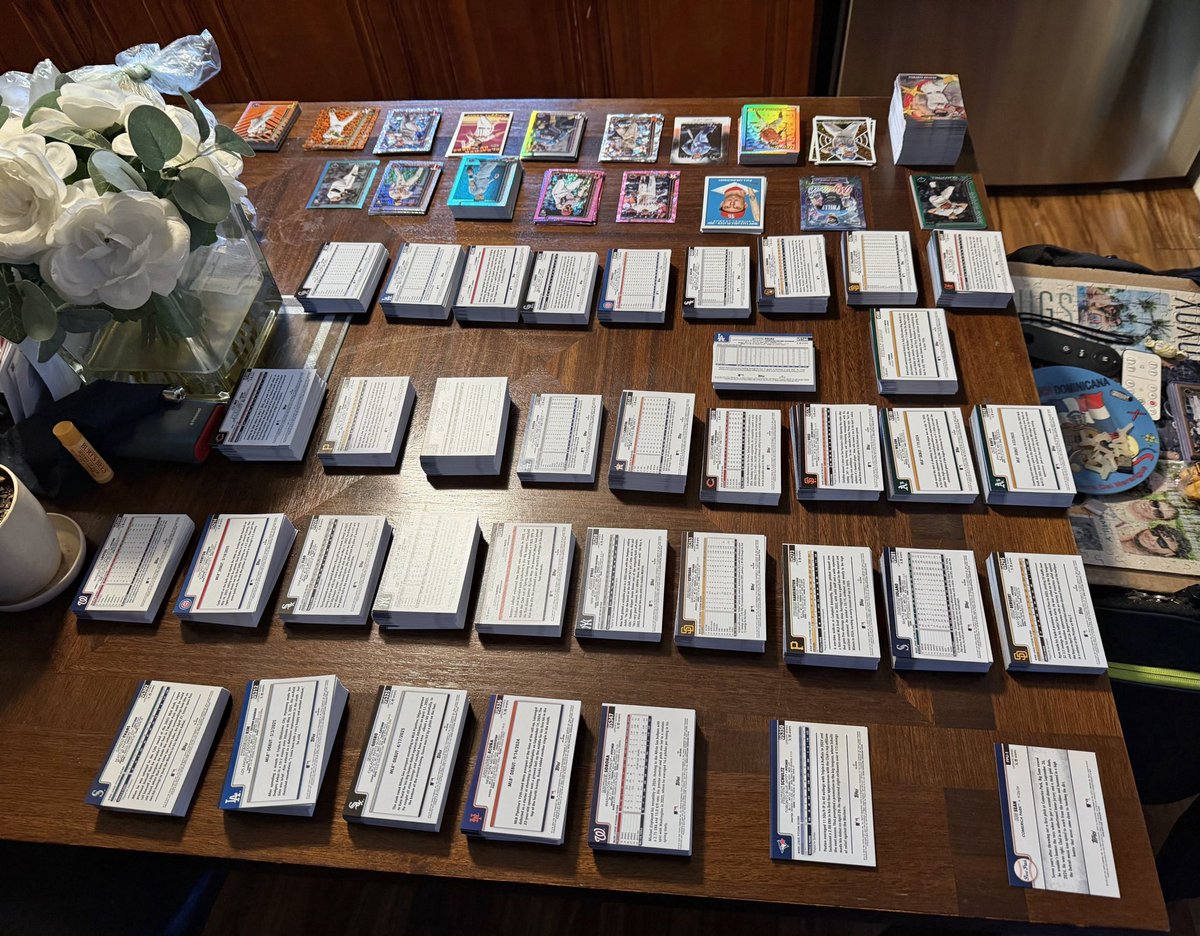 javvybing27's tweet photo. 2am and I’m finally done organizing my cards. I started around 3pm 😳😂
Yeah I know, I’m nuts 😂
Missing about 5 cards to complete the base set.
#thehobby
#ToppsUpdateSeries https://t.co/XImZRjgwtw