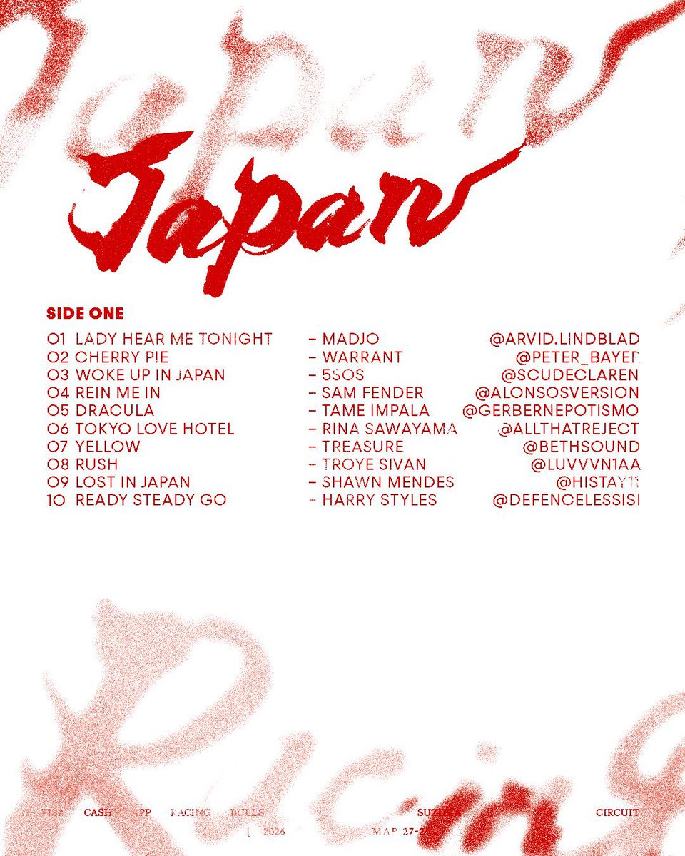 “YELLOW” has been included in the Race Day playlist shared by Visa Cash App Racing Bulls F1 Team ahead of the Japanese Grand Prix.

#TREASURE #트레저