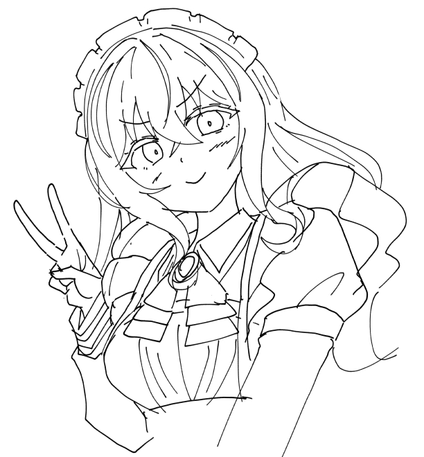 アナログイラストを描く前に下描き？イメージ？を描いたけど、完成したイラストよりこっちの方が良いかも…という供養