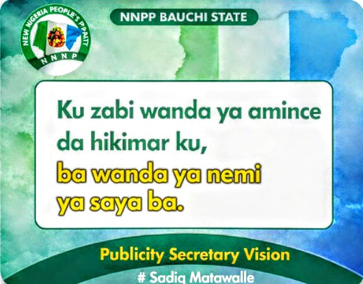 #NNPPBauchiState
#NewBauchiIsPossible
#NewNigeriaIsPossible
#NewGenerationMovement