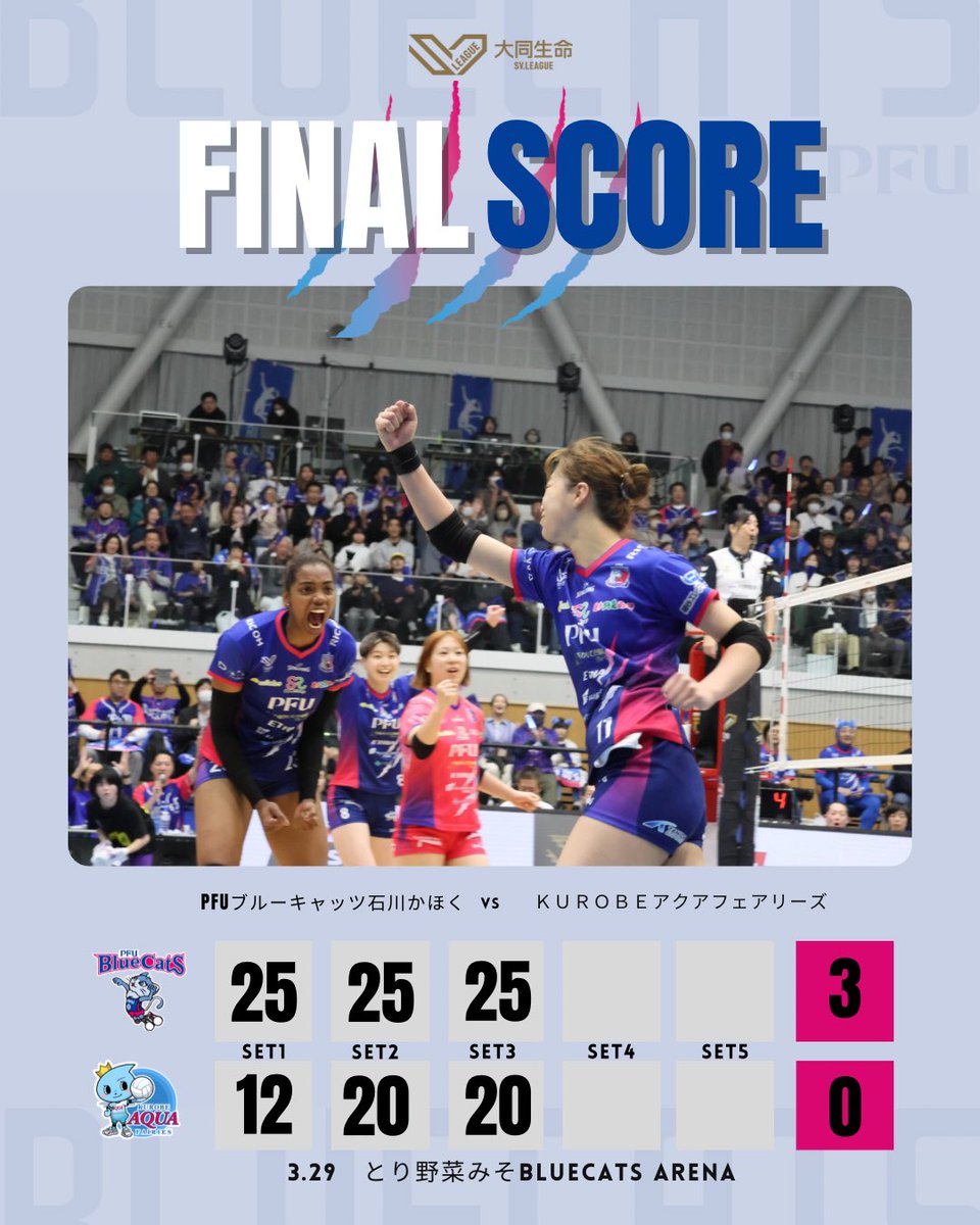 PFUブルーキャッツ石川かほく【Official】 tweet media