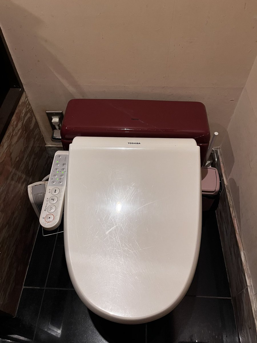 老舗喫茶店のトイレの配色🥰