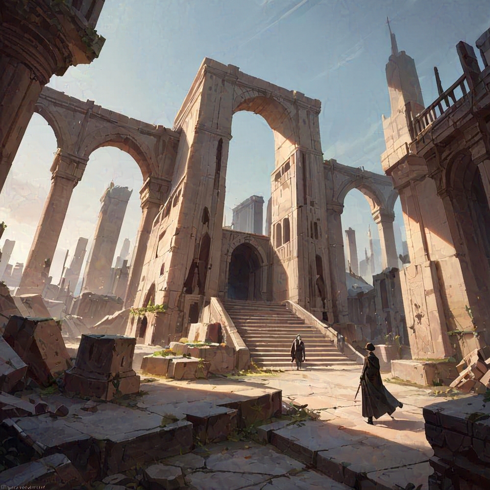 MurkHaunt's tweet image. Dark past in the ruins. Whispering tales to the wind

#background_art #ruins #clearing #art
