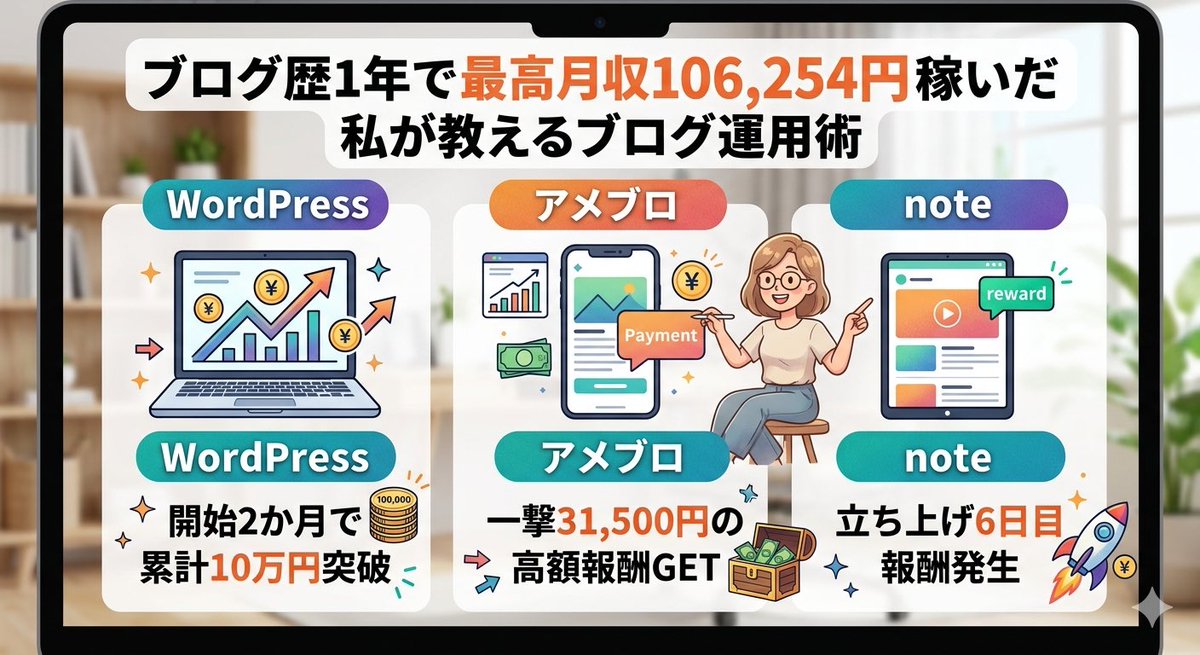 えりか@雑記ブログ開始半年で月10万円達成 tweet media