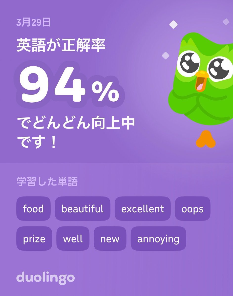 Duolingoで英語を学習中だよ！ゲーム感覚で気軽にできるDuolingoで一緒に学びませんか？