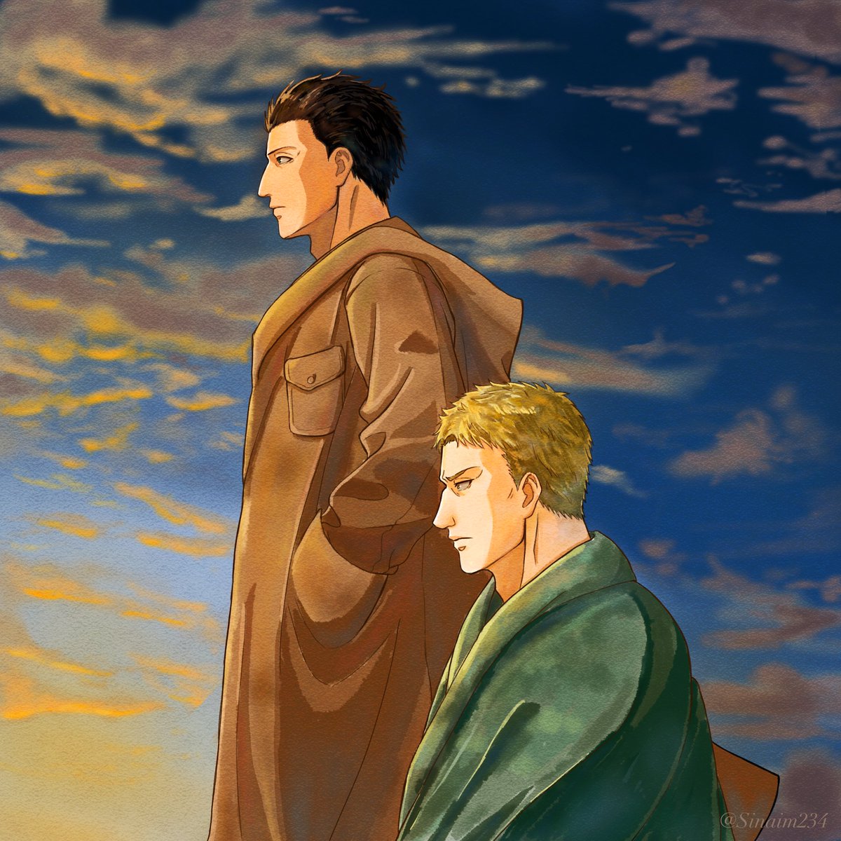 たった二人で静かに壁の上にいる大好きなシーン
#aot #reinerbraun #bertholdthoover