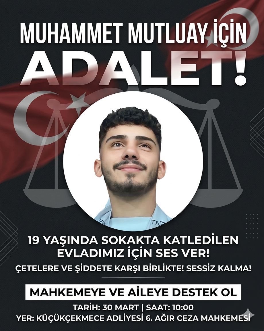 magduraileler_'s tweet photo. Tam 1.5 yıldır dinmeyen bir acı, susmayan bir vicdan ve beklenen adalet…
Sokak çeteleri tarafından hayattan koparılan Muhammet Mutluay için ilk duruşma nihayet görülüyor. Bu sadece bir mahkeme değil; bir gencin yarım kalan hayatının, bir ailenin sönmeyen feryadının ve toplumun adalet arayışının sesi olacak.
Geçen her gün, acıyı azaltmadı. Aksine, adaletin gecikmesiyle daha da derinleşti.
Muhammet için, onun gibi susturulan tüm hayatlar için…
Bu davaya sahip çıkalım.
Adaletin yalnız olmadığını gösterelim.
Orada olmak, ses olmak, unutmadığımızı göstermek demek.
Adliye önünde bir araya gelerek, bu acının sahipsiz olmadığını herkese gösterelim. ⚖️

#MuhammetMutluayİçinAdalet #Adaletİstiyoruz #SokakÇetelerineDurDe