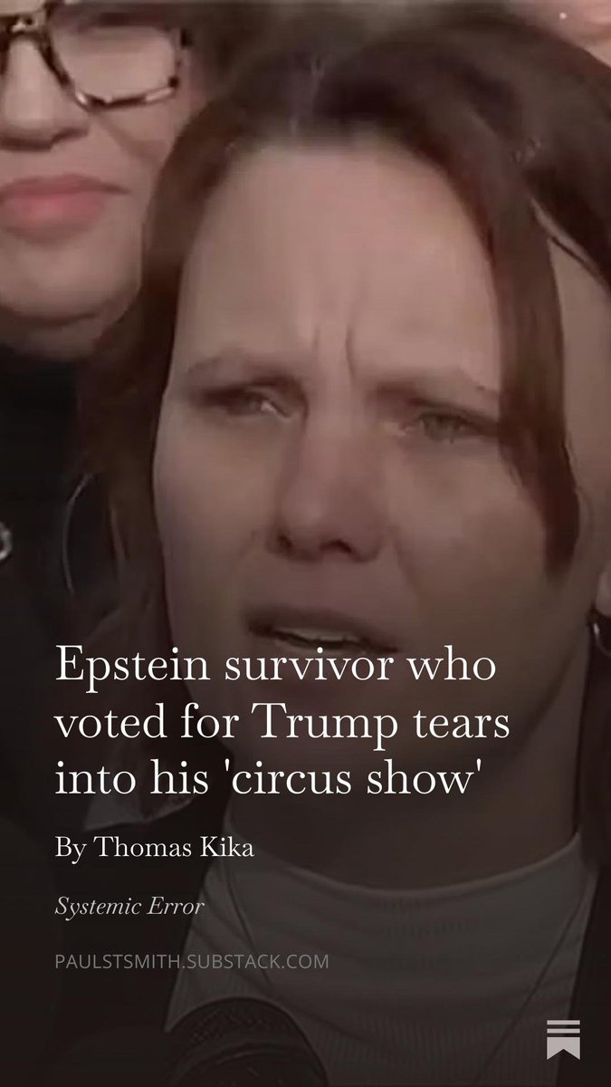 PaulStSmith's tweet photo. Epstein survivor who voted for Trump tears into his 'circus show'
https://t.co/6IGKRB1DOn https://t.co/2NGeVTPvaC