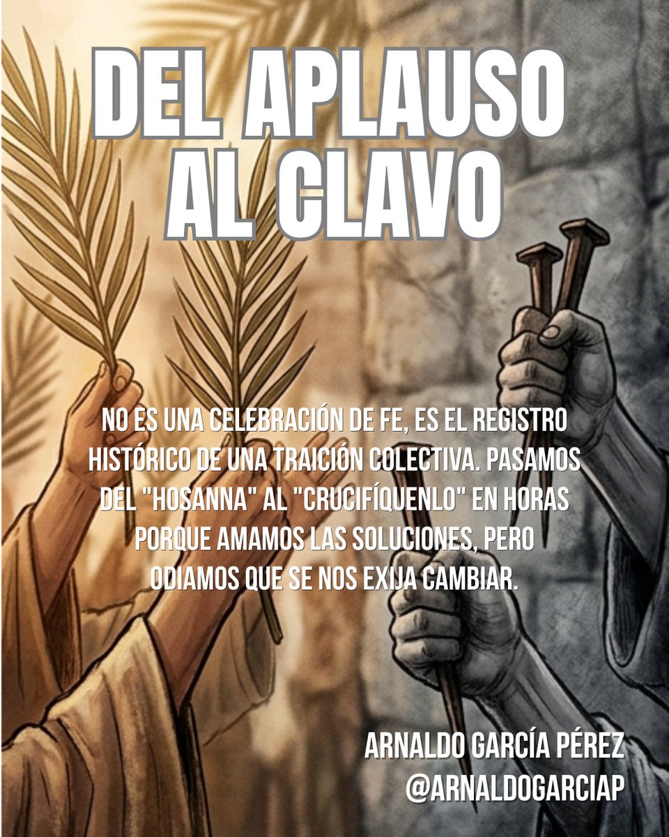 El Domingo de Ramos es, quizás, el día más incómodo del calendario. 🀊​En mi artículo semanal, analizo por qué el sacrificio de Jesús no fue un evento pasivo, sino un estándar de coherencia absoluta que nos desafía a todos.
arnaldogarciap.blogspot.com