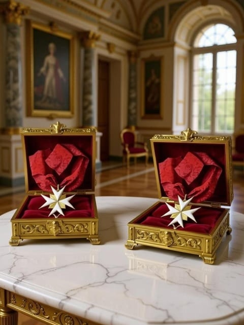 OrderGoldenSpur's tweet photo. The Knights Neck Cross with Ribbon of the Order of the Golden Spur - HRE - Presently awarded by the Chancellor of the Holy Roman Empire Association upon members of the  HREA and granted with the Title of Count Palatine of the Lateran Palace. https://t.co/nXgTgFfzBi https://t.co/Zv2feHSfF8