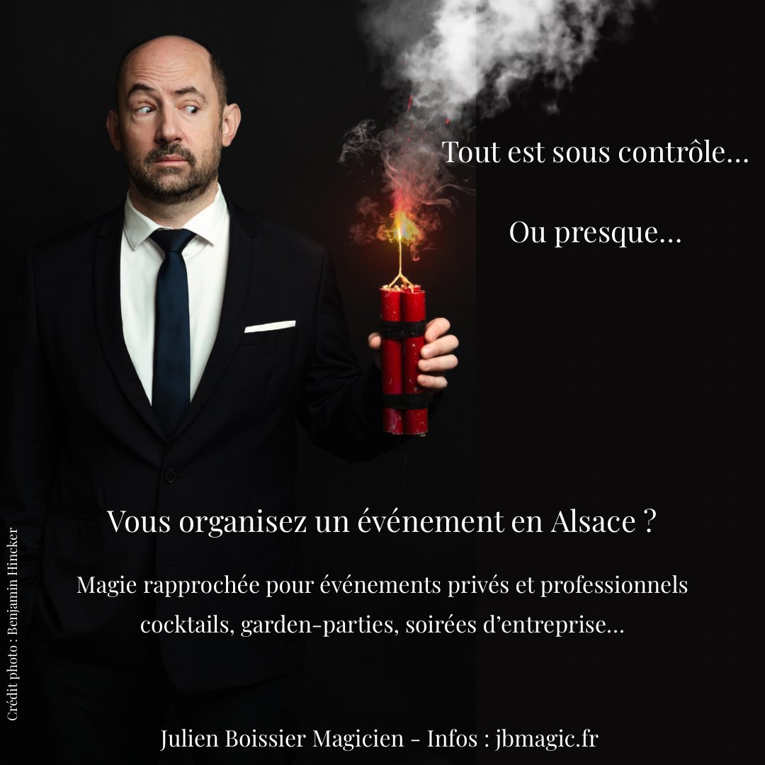 JBoissierMagic's tweet photo. Tout est sous contrôle.
Ou presque. Une expérience de magie rapprochée qui intrigue, amuse… et marque les esprits. Magicien close-up en Alsace pour vos événements
https://t.co/buBpEjQjYu #MagicienAlsace #MagicienStrasbourg #MagieRapprochee #EvenementEntreprise
#AnimationCocktail https://t.co/NKq3e9EIGE