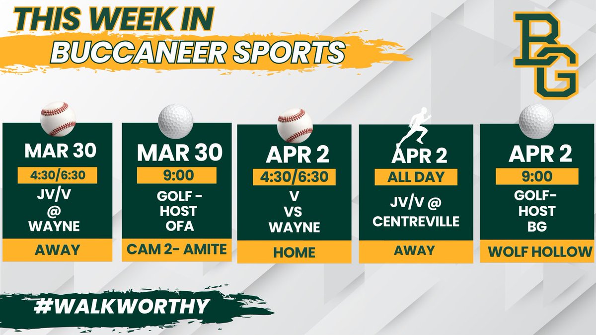 BGSBucStrong's tweet photo. We are  almost to Spring Break, but we have a  packed week.
Some other general reminders 
📸 Favorites, Class, Club, Archery, Track, &amp; Golf pictures on Tuesday. 
🪿 Mother Goose Parade is on Thursday
🍀Achievement Day is on Thursday
🗓️ NO SCHOOL ON FRIDAY, APRIL 3rd https://t.co/XSyYawendW