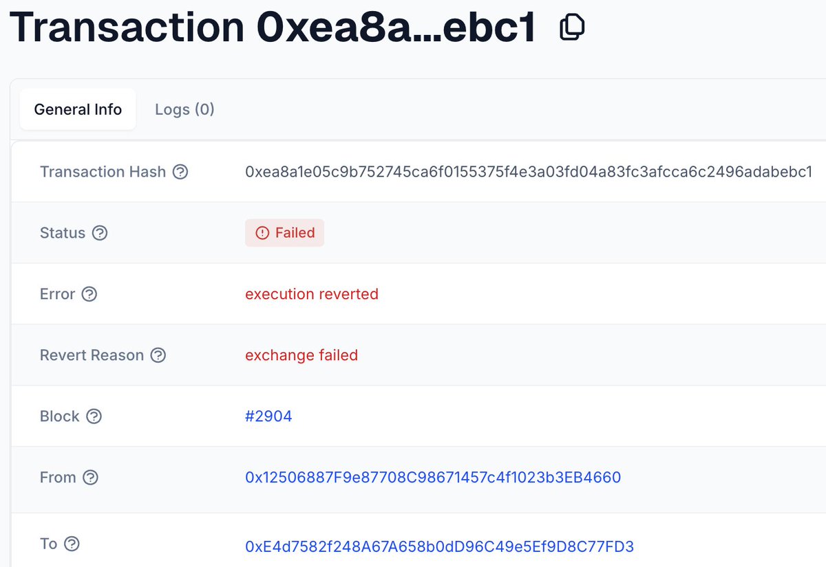 webrainsec's tweet photo. TX says "Failed.", but the vault is empty. 

2,000 tokens drained. Bounty settled.

We caught a live @battlechain target, decompiled raw bytecode, found a reentrancy, and exploited it. All autonomous. Zero human code.

Full breakdown below 🧵 https://t.co/RF8Sr3RLUi