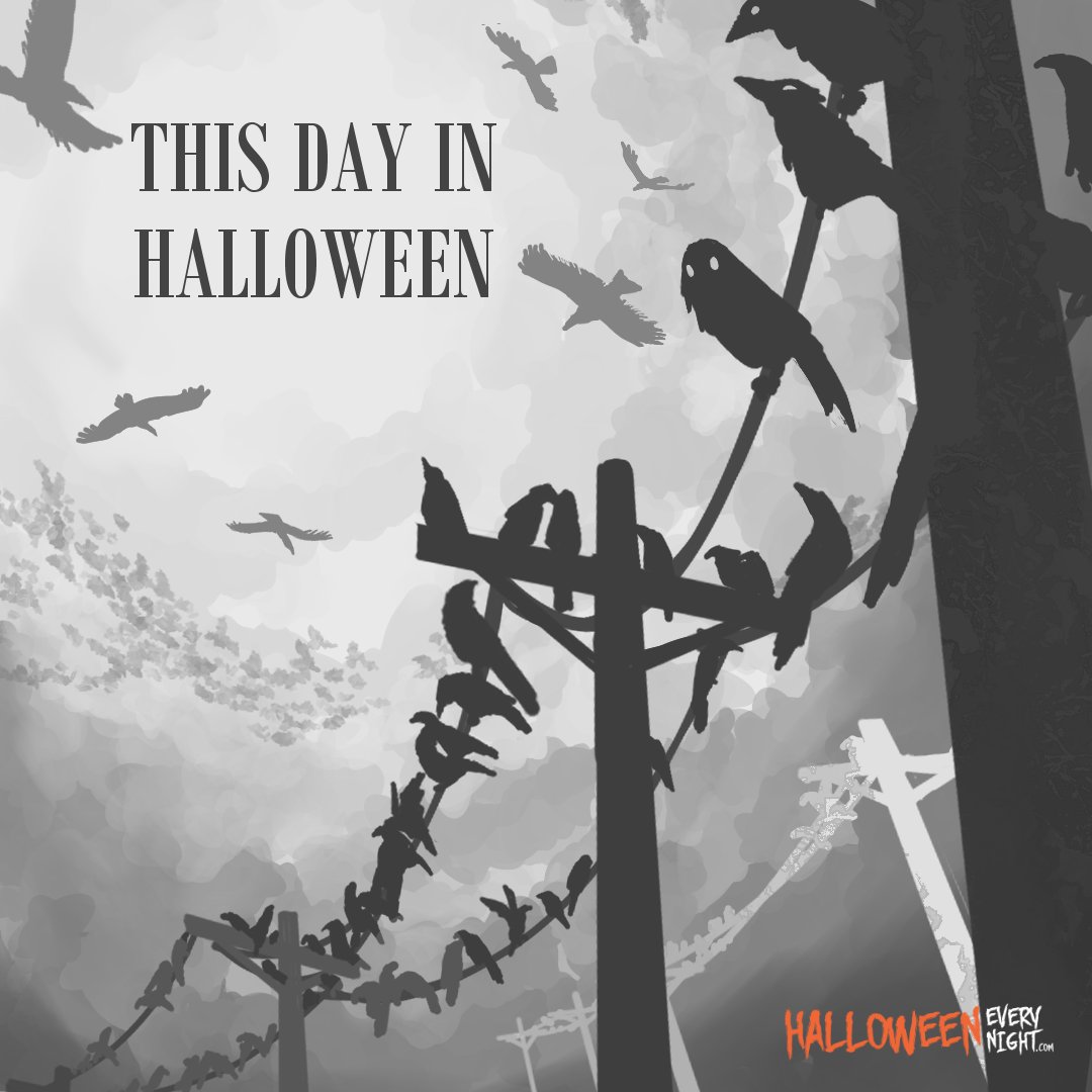 The Birds opens in the U.S. in 1963. Alfred Hitchcock’s Oscar-nominated horror thriller stars Tippi Hedren and Rod Taylor, based on a 1961 California incident. The film was added to the Library of Congress’ National Film Registry in 2016.
#thisdayinhalloween #halloweeneverynight