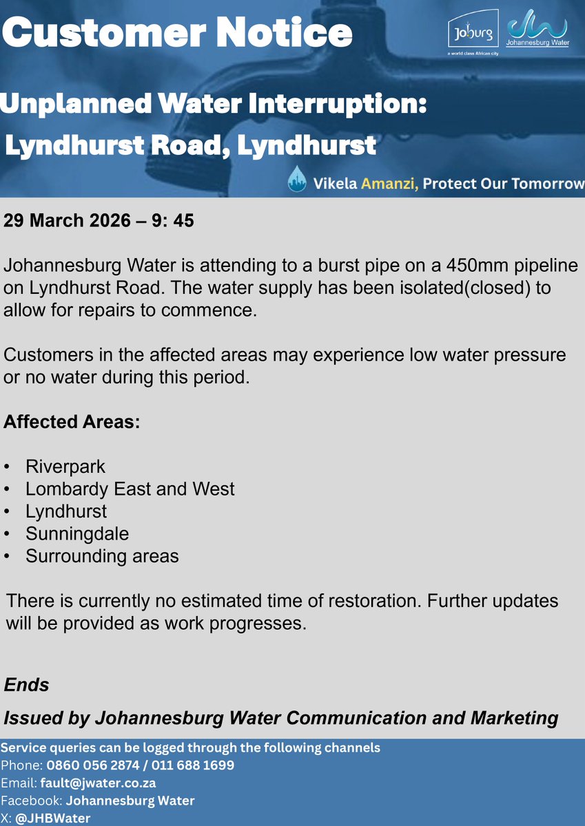 Johannesburg Water tweet media
