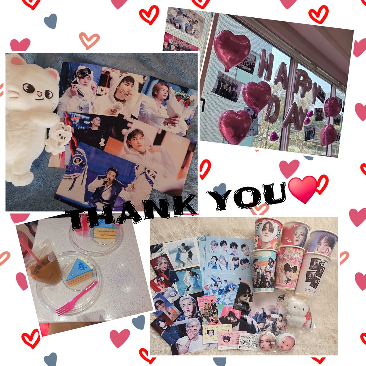 구름さんのヒョンジン認証イベントに当選させていただきましたー😭素敵なヒョンジンのお写真たくさん貰えて幸せ♥️
여름さんでSKZ8周年の🍰も食べてカプホもぬいも缶バもたくさん貰っちゃいました♥️これからもずっとSTAYしまーす🫶
ありがとうございました✨
<a href="/guleumlovesyou/">☁️guleum☁️</a>
<a href="/yolumlovesyou/">여름♡cafe yolum</a>