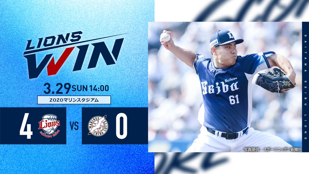3/29 結果] L4-0M #外崎修汰 選手の犠飛で先制するなど、2点をリードし