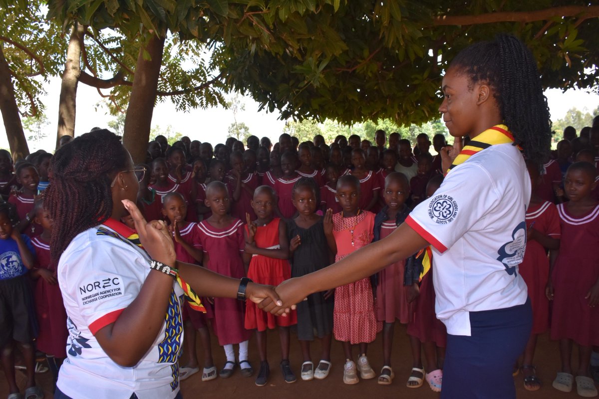 YessGirlsUGGA's tweet photo. Introducing the spirit of guiding at Good Shepherd Primary &amp; Nursery School, Pallisa District 🌟Through Welcome to My World, we welcomed the girls into a journey of courage, leadership, and sisterhood @norec @wagggs @africa_region @UgGirlGuides #yessgirls https://t.co/GeYcEemfCg