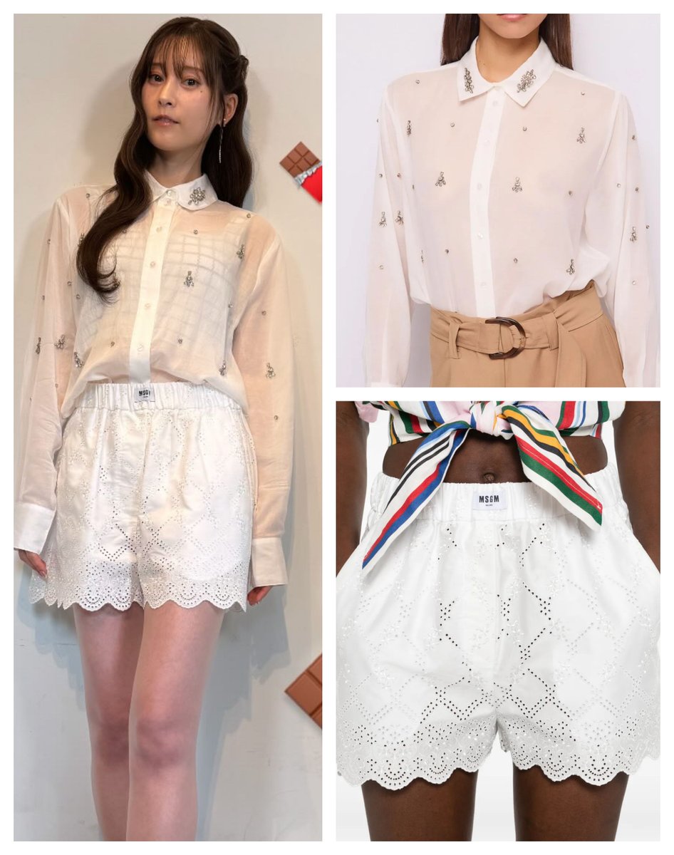 putschki1969's tweet photo. MSGM スカラップ ショートパンツ
￥45,800
https://t.co/dzJrqmRRS2
Gaudì Women's white shirt with rhinestones
￥25,600
https://t.co/kYNwaERXW8
#keiko #kalafinaファッション #gaudi #msgm https://t.co/fpxnIBZJqh
