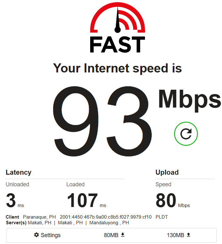 Hello <a href="/PLDT_Cares/">PLDT Cares</a> pa-help. I'm on Plan 1699 (300mbps) with a Php50 SpeedBoost. 

But why is my connection like this? Using wired LAN, btw, so it should show the full 300-320mbps reading. 

No rush naman, but if may sagot or may maintenance sa area ko, keri lang din naman. Thanks!