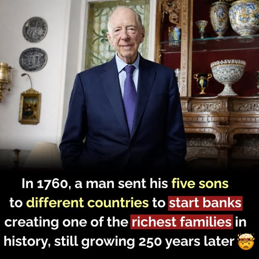 therightcafe's tweet photo. In the late 1700s, Mayer Amschel Rothschild made a bold decision that would shape financial history. He sent his five sons to major European cities—London, Paris, Vienna, Naples, and Frankfurt—where each one established a bank  At a time when communication was slow and unreliable, this created something powerful: an international network that could move money and information faster than anyone else.
This advantage allowed the family to finance governments, navigate wars, and build massive influence across Europe. Their system was far ahead of its time and gave them a unique edge.
More than 200 years later, the Rothschild name is still linked with wealth and power. But the story is often oversimplified online. There isn’t one single massive fortune today—it’s spread across many descendants and branches of the family.
Still, it all began with one smart strategy. A simple yet powerful idea that changed global finance forever.
