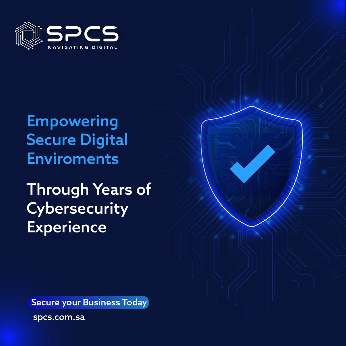 بخبرة تمتد لأكثر من 25 سنة في #الأمن_السيبراني، نواصل تمكين حماية البيانات وتعزيز جاهزية الأنظمة لمواجهة التهديدات بثقة.

احمِ أعمالك اليوم
spcs.com.sa/cyber-security￼

With over 25 years of #cybersecurity experience, we continue to empower data protection and strengthen system