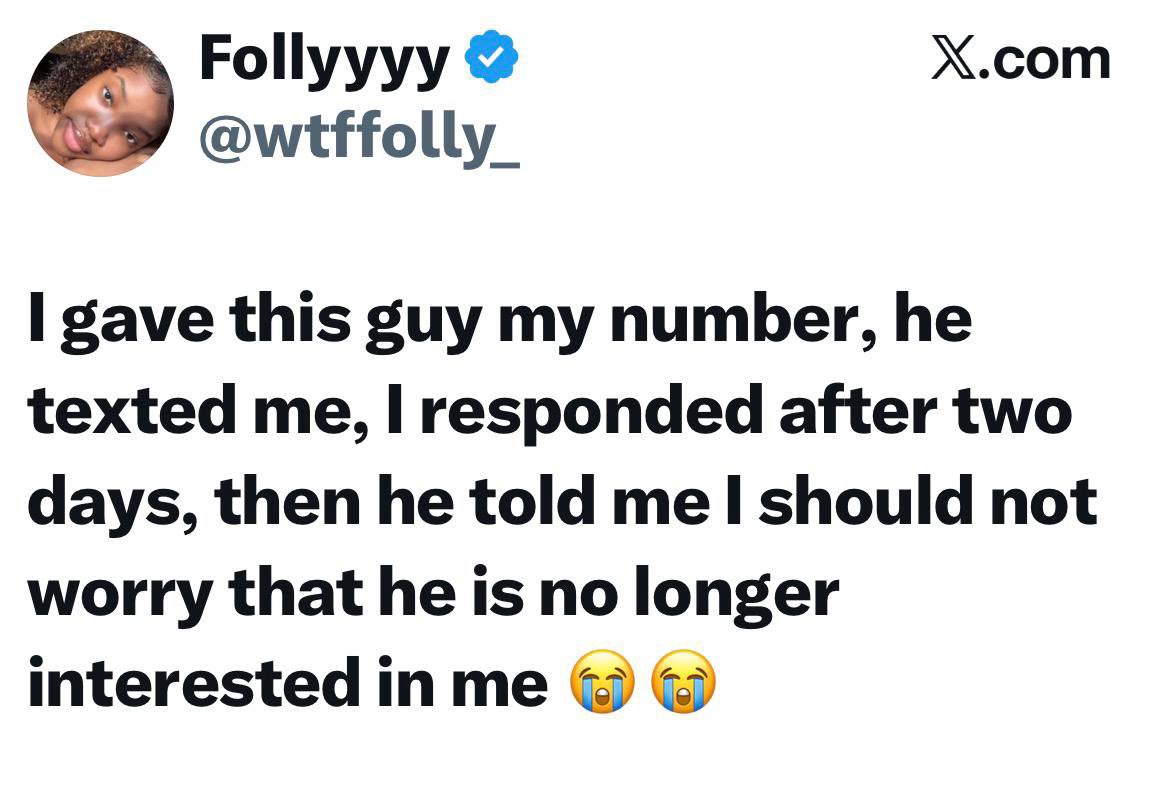 FrancisMuindy's tweet photo. If he wanted you to respond after 2 days, he would’ve sent the message using a pigeon  like back in the day. https://t.co/fxgHer84VR