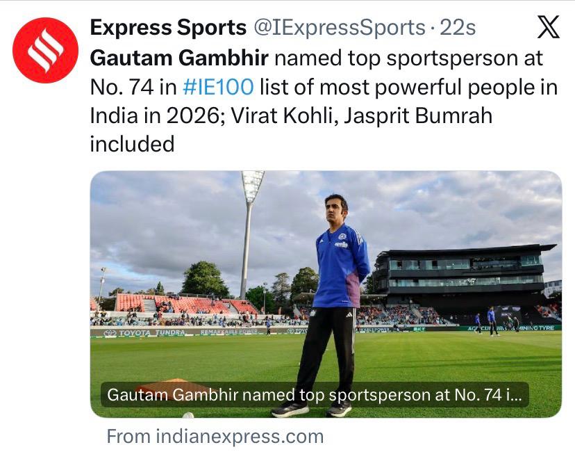 They doubted him.
They trolled him.
He answered with results. 💥
Now the most powerful sportsperson in India — <a href="/GautamGambhir/">Gautam Gambhir</a> 🇮🇳👑