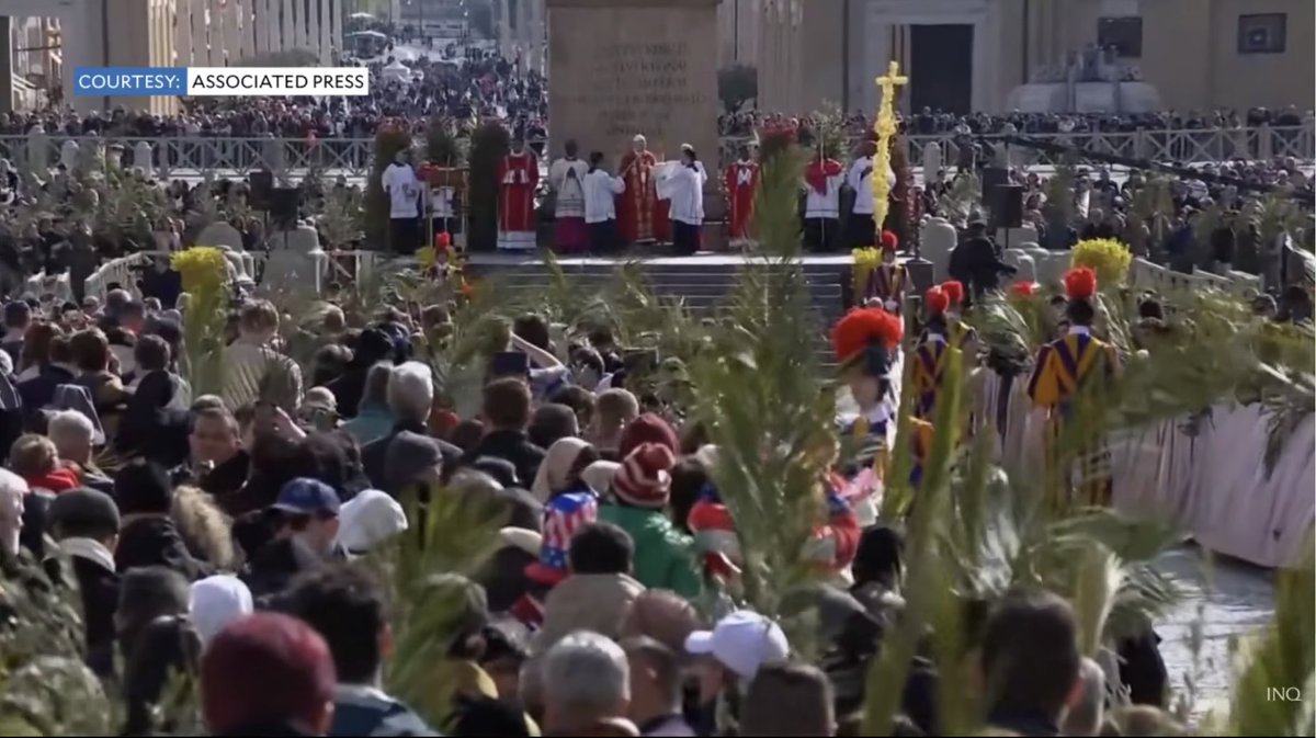 HOSANNA IN THE HIGHEST 🌿

LOOK: Pope Leo XIV presides over the Palm Sunday Mass, which commemorates Jesus' entry into Jerusalem, in St. Peter’s Square. | 📷: Associated Press

Watch the live stream here: inqnews.net/PopePalmSunday