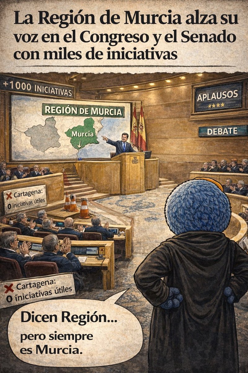 🥥 Amiguitos… Dicen “Región” cuando quieren decir Murcia.

Y presumen de miles de iniciativas…
que no traen ni una sola solución para Cartagena.

Mucho ruido en Madrid.
Cero resultados aquí.

#SuperCocoCartagena