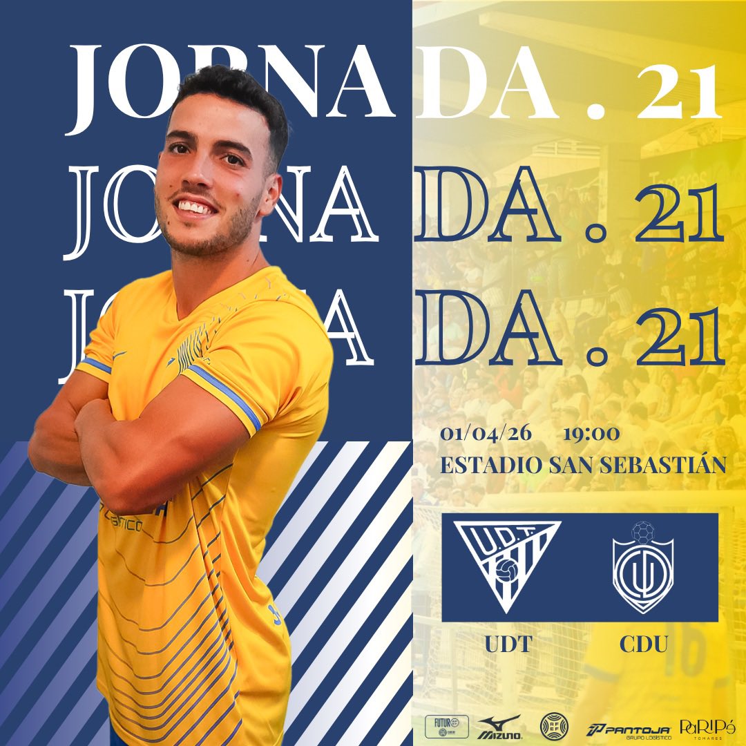 UD_Tomares's tweet photo. 🏟️ ¡𝐓𝐨𝐝𝐨𝐬 𝐚𝐥 𝐒𝐚𝐧 𝐒𝐞𝐛𝐚𝐬𝐭𝐢𝐚𝐧! 💛

🤩 ¡Afición! Necesitamos vuestro apoyo. Os esperamos. 💪🏼

🏆 Jornada 21 (aplazada)
🆚 @UTRERACD 
🗓️ 01/04/2026
⏰ 19:00
🏟️ Estadio San Sebastián
🆓 Entrada gratuita para socios 
🎟️ Entrada público: 10€ 

#AquiEstamosOtraVez https://t.co/UEpMalkcXJ