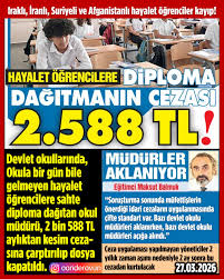 DeSeteneya's tweet photo. Meb'de skandal...

Sahte diplomalar Orta Doğu'ya!

Devlet okullarında, hayalet öğrencilere sahte diploma dağıtıldığı MEB müfettiş raporuyla kanıtlandı.

Okulların kapanmasına 2 hafta kala MEB, devlet okullarının 12. sınıflarına Suriyeli, Afganistanlı, Iraklıları kaydettirip diploma dağıttı.

"Hayalet öğrencilere diploma dağıtılması işine, yüzlerce okul yöneticisinin girdiği bilgisi ulaştı.

Okula, bir gün bile devam etmemişler. Öğretmenler yüzünü görmemiş.

Sahte diploma dağıtıldığı müfettiş raporlarıyla kesinleşen bazı devlet okulu müdürleri aklanırken, bazı devlet okulu müdürleri açığa alındı.

Kaynak Sözcü Sultan Uçar