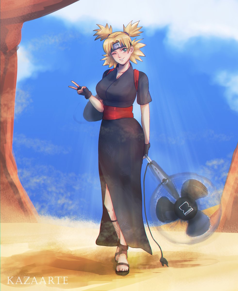 Temari with electric fan. 
#NARUTO #Temari