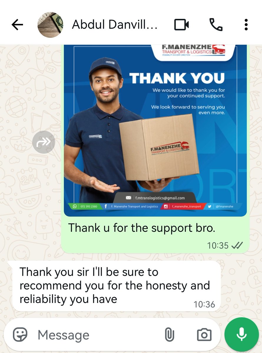 F. Manenzhe Transport And Logistics tweet media