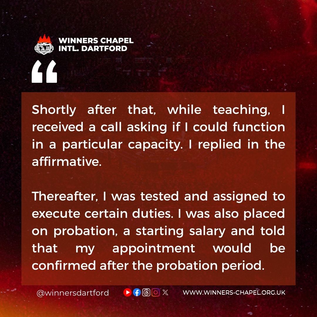 winnersdartford's tweet image. God is doing wonders—Testimony Time!

4 YEARS of career stagnation… ENDED! 

From unpaid job → to IT Manager

5X salary increase!

God changes stories 

#Testimony
 #DivineTurnaround 
#WinnersDartford