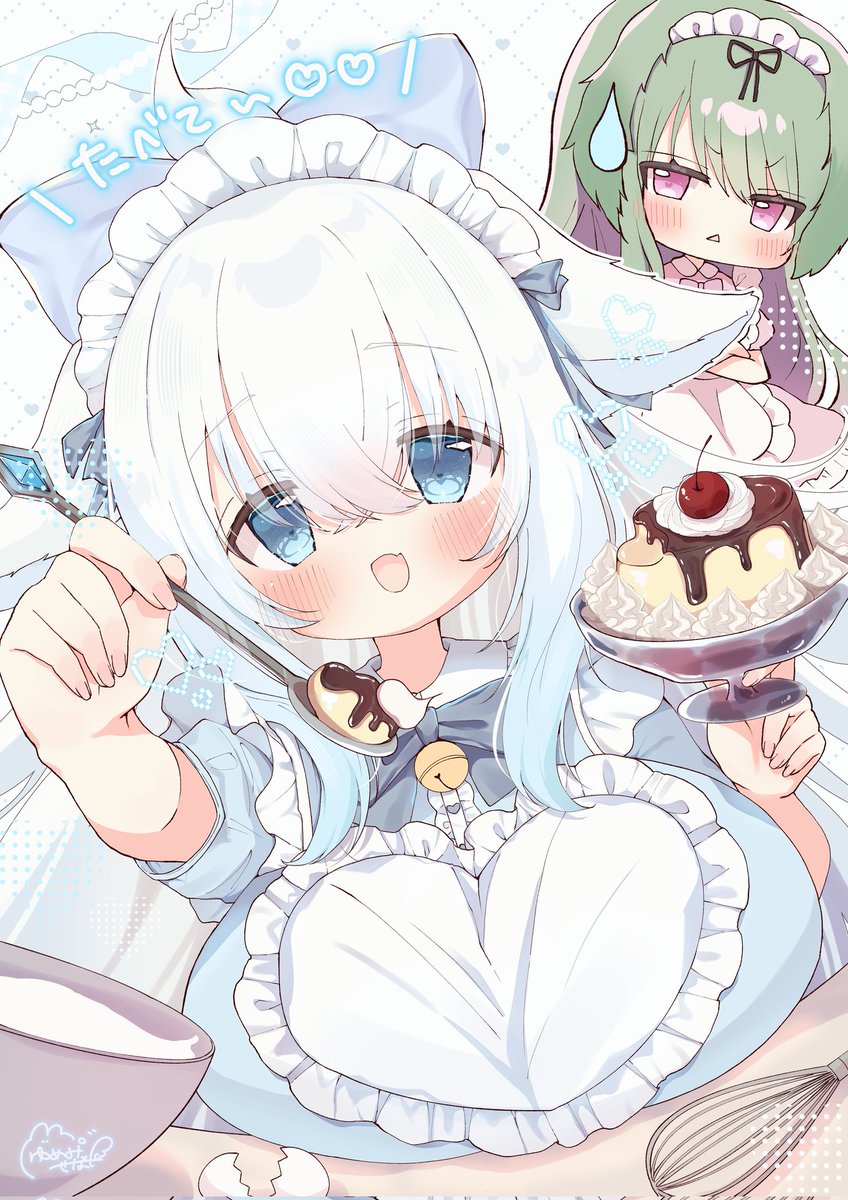 生クリームたっぷりプリン🍮︎🤍 #skeb 