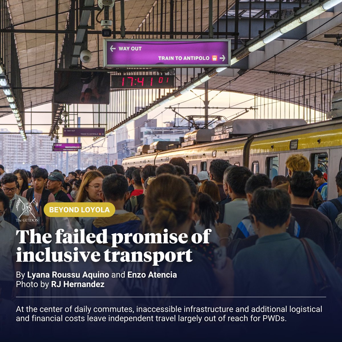 TheGUIDON's tweet photo. BEYOND LOYOLA: Metro Manila’s mass transport is expanding, but for many PWD commuters, accessibility remains out of reach. As new rail lines roll out, gaps in design and implementation continue to make independent travel costly and difficult.

https://t.co/3pJazsStSn https://t.co/y56U5kWUkM