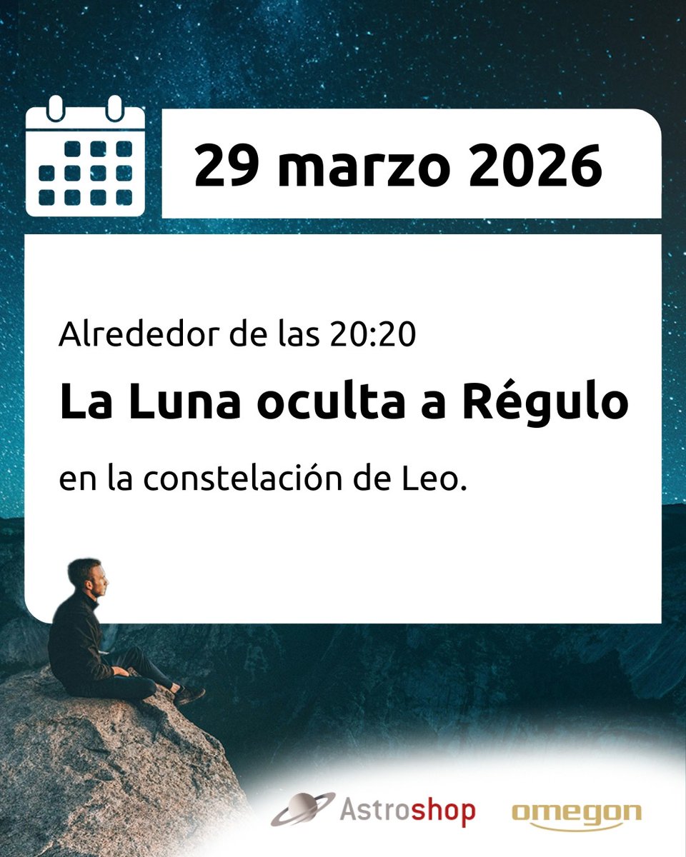 Régulo brilla con una magnitud de 1,3, siendo una de las estrellas más brillantes del cielo. 🌟

👉 Hitos astronómicos: astroshop.es/blog/?p=60876

#Astroshop #Omegon #Astronomia #CieloNocturno #Astrofotografia #Luna #Regulo