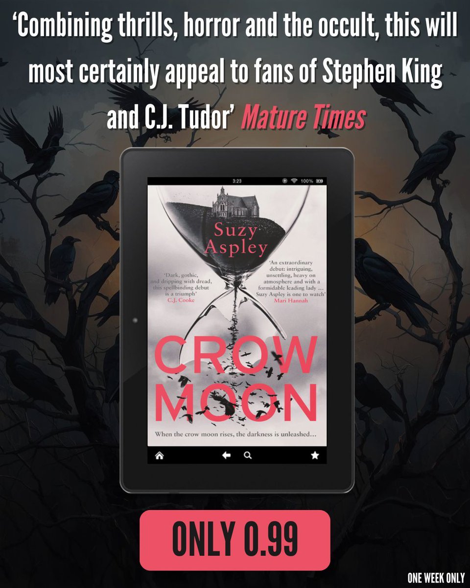 OrendaBooks's tweet image. 🙌 #DEAL ALERT!🙌

FOR THIS WEEK ONLY GET #CROWMOON🖤 by @writer_suzy FOR 99p EVERYWHERE YOU GET #EBOOKS😍

An investigative reporter grieving the loss of her twins is pulled into a chilling mystery when a missing teen turns up dead…

DOWNLOAD NOW🙌
🔗 geni.us/rKitC